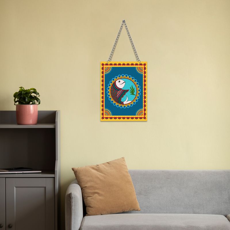 Madhubani Art Fish Wall Hanging For Home, Living Room, Bedroom Wall Decoration Festival Wall Decor Traditional Wall Art Decor